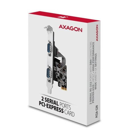 PCEA-S2N Kontroler PCIe 2x port szeregowy RS232 250 Kbps, w zestawie SP & LP PCEA-S2N Kontroler PCIe 2x port szeregowy RS232 250 Kbps, w zestawie SP & LP