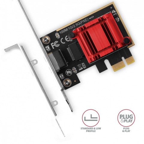 PCEE-G25 Karta sieciowa PCIe 1 x 2.5 Gigabit Ethernet port RJ-45 Realtek, PXE, SP & LP PCEE-G25 Karta sieciowa PCIe 1 x 2.5 Gigabit Ethernet port RJ-45 Realtek, PXE, SP & LP