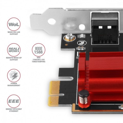 PCEE-G25 Karta sieciowa PCIe 1 x 2.5 Gigabit Ethernet port RJ-45 Realtek, PXE, SP & LP PCEE-G25 Karta sieciowa PCIe 1 x 2.5 Gigabit Ethernet port RJ-45 Realtek, PXE, SP & LP