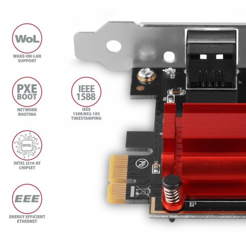 PCEE-GIX Karta sieciowa PCIe 1x Gigabit Ethernet port (RJ-45), Intel i210AT, PXE, SP & LP PCEE-GIX Karta sieciowa PCIe 1x Gigabit Ethernet port (RJ-45), Intel i210AT, PXE, SP & LP