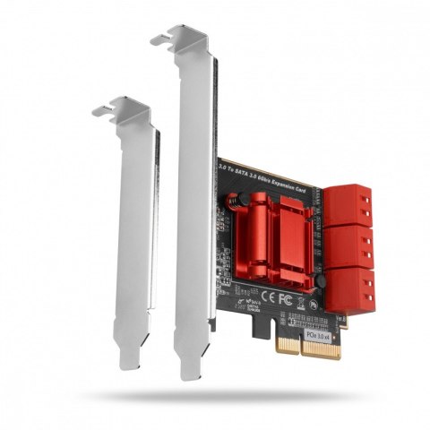 PCES-SA6 Kontroler PCIe 6x wewnętrzny port SATA 6G, ASM1166, SP & LP PCES-SA6 Kontroler PCIe 6x wewnętrzny port SATA 6G, ASM1166, SP & LP