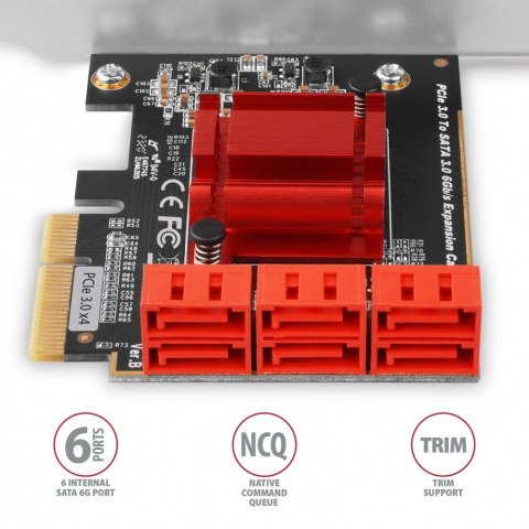 PCES-SA6 Kontroler PCIe 6x wewnętrzny port SATA 6G, ASM1166, SP & LP PCES-SA6 Kontroler PCIe 6x wewnętrzny port SATA 6G, ASM1166, SP & LP