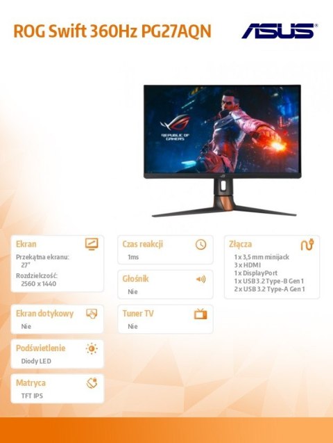 Monitor 27 cali PG27AQN Monitor 27 cali PG27AQN