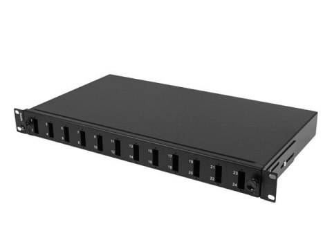 Przełącznica światłowodowa 12XSC duplex/12XLC QUAD rack 19 1U czarna + akcesoria Przełącznica światłowodowa 12XSC duplex/12XLC QUAD rack 19 1U czarna + akcesoria