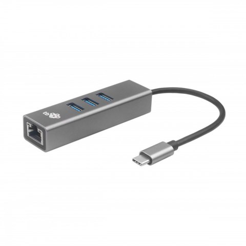 Adapter USB C - RJ45 + 3xUSB A - 1000 Mb/s Adapter USB C - RJ45 + 3xUSB A - 1000 Mb/s