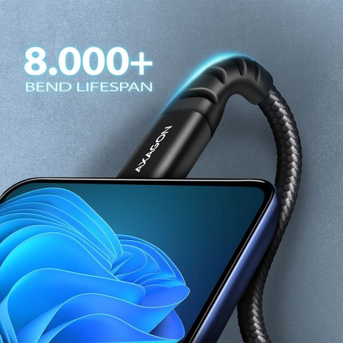 BUCM-AM20AB Kabel USB-C - USB-A, 2m, USB 2.0, 3A, ALU, oplot, Czarny BUCM-AM20AB Kabel USB-C - USB-A, 2m, USB 2.0, 3A, ALU, oplot, Czarny