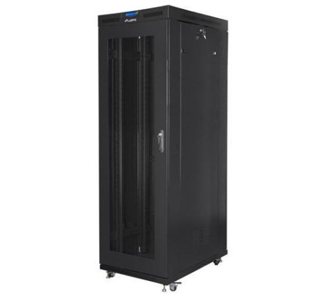 Szafa rack stojąca 19 cali 27U 800x1200 czarna drzwi perforowane LCD FLAT PACK Szafa rack stojąca 19 cali 27U 800x1200 czarna drzwi perforowane LCD FLAT PACK