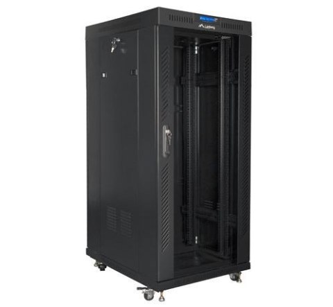 Szafa rack stojąca 19 cali 27U 800x1200 czarna drzwi szklane LCD FLAT PACK Szafa rack stojąca 19 cali 27U 800x1200 czarna drzwi szklane LCD FLAT PACK
