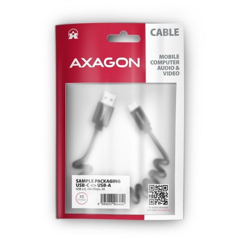 BUCM-AM20TB Kabel Twister USB-C - USB-A, 1.1m, USB2.0 3A, ALU, czarny