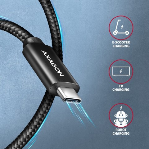 BUCM2-CM10AB Kabel USB-C - USB-C, 1.0m 5A charging, ALU, 240W PD, oplot, USB2.0, czarny