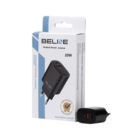 Ładowarka sieciowa 20W USB-C + USB-A czarna Ładowarka sieciowa 20W USB-C + USB-A czarna