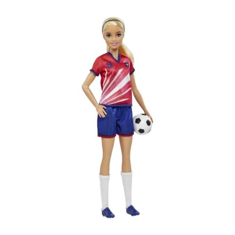 Lalka Barbie Piłkarka czerwona koszulka Lalka Barbie Piłkarka czerwona koszulka