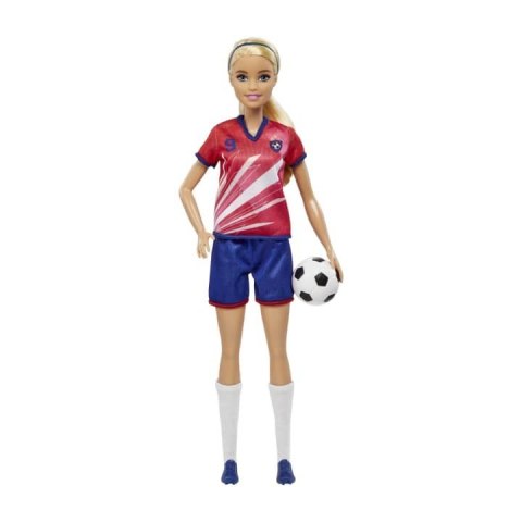 Lalka Barbie Piłkarka czerwona koszulka Lalka Barbie Piłkarka czerwona koszulka
