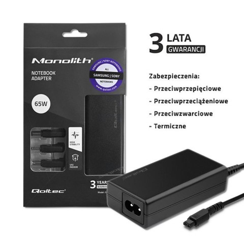Zasilacz specjalizowany do Samsung | Sony 65W | 3 wtyczki | + kabel zasilający Zasilacz specjalizowany do Samsung | Sony 65W | 3 wtyczki | + kabel zasilający