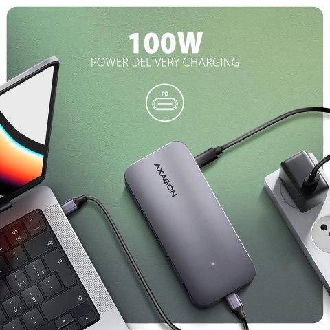 HMC-12GM2 Wieloportowy hub USB 12in1 + M.2 NVMe/SATA pozycja, 10Gbps, 3x USB-A, USB-C, HDMI 4K/60Hz, DP 4K/60Hz, GLAN, SD/microS