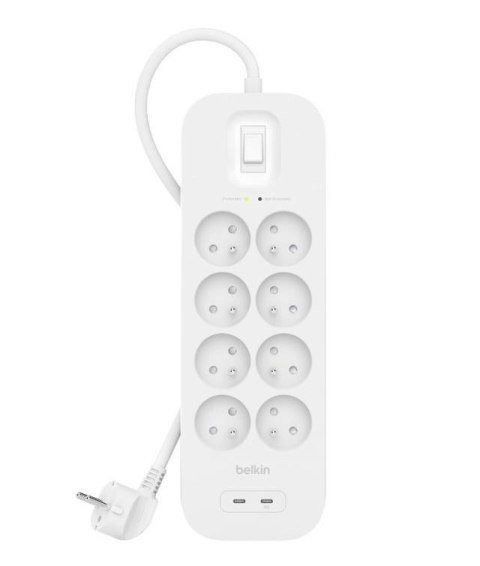 Listwa przeciwprzepięciowa SurgePlus 8xFR 2xUSB-C 900J 2M Listwa przeciwprzepięciowa SurgePlus 8xFR 2xUSB-C 900J 2M