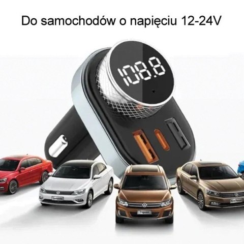 Zestaw głośnomówiący C-843 MP3 1xUSB+1xUSB-C z transmiterem Zestaw głośnomówiący C-843 MP3 1xUSB+1xUSB-C z transmiterem