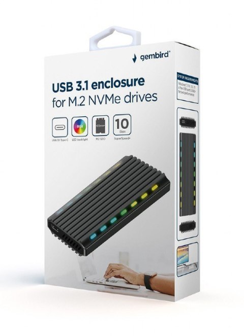 Obudowa dysku M.2 NVME Aluminiowa LED USB 3.1 Obudowa dysku M.2 NVME Aluminiowa LED USB 3.1