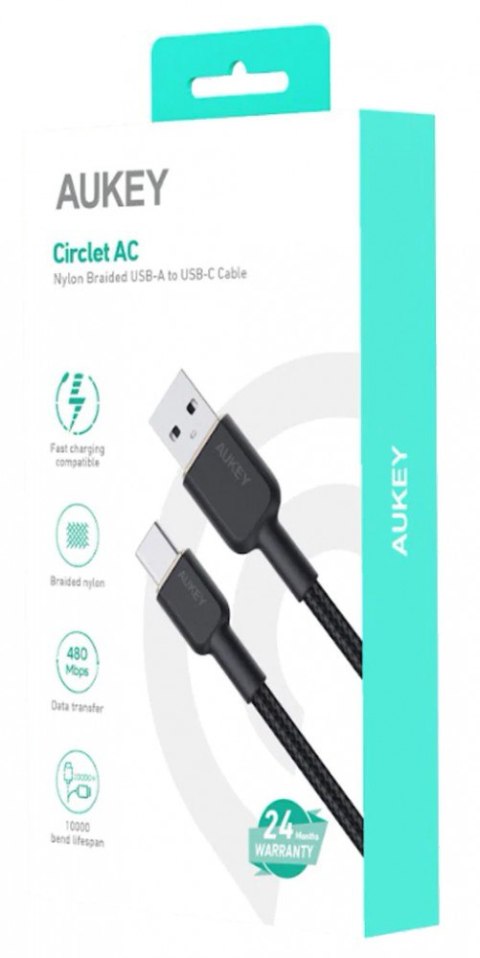 CB-NAC2 nylonowy kabel USB C - USB A | 1.8m | 3A | 60W PD | 20V CB-NAC2 nylonowy kabel USB C - USB A | 1.8m | 3A | 60W PD | 20V