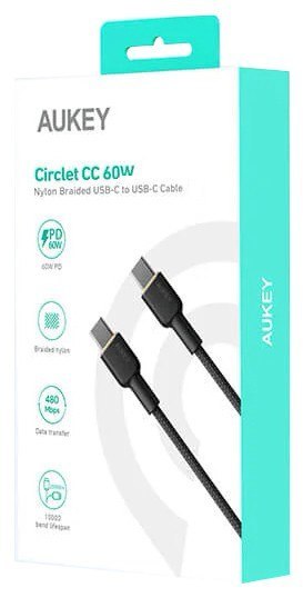 CB-NCC2 nylonowy kabel USB C - USB C | 1.8m | 3A | 60W PD | 20V CB-NCC2 nylonowy kabel USB C - USB C | 1.8m | 3A | 60W PD | 20V