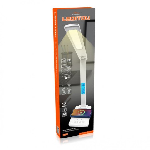 Lampka biurkowa z ładowarką indukcyjną i wyświetlaczem LED MT222
