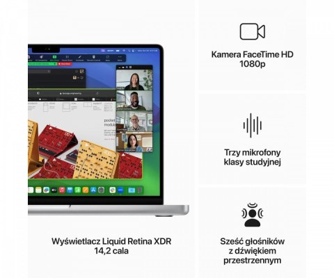 MacBook Pro 14,2 cali: M3 8/10, 8GB, 1TB - Gwiezdna szarość