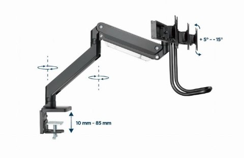 Ramię regulowane na 3 monitory 17 - 27 cali 6kg