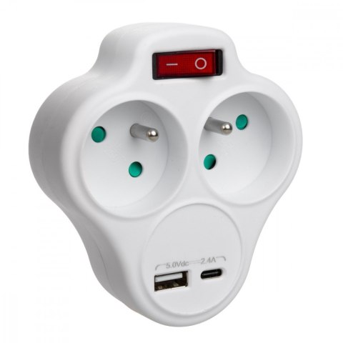 Gniazdko prądowe x2 USB MCE336 typ E Gniazdko prądowe x2 USB MCE336 typ E