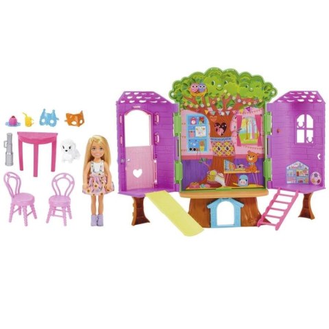Lalka Barbie Chelsea Domek na drzewie + akcesoria Lalka Barbie Chelsea Domek na drzewie + akcesoria