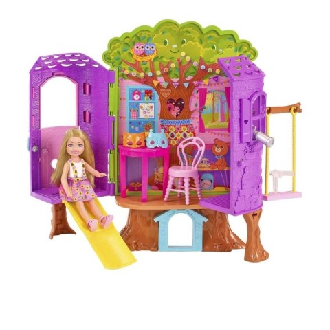 Lalka Barbie Chelsea Domek na drzewie + akcesoria Lalka Barbie Chelsea Domek na drzewie + akcesoria