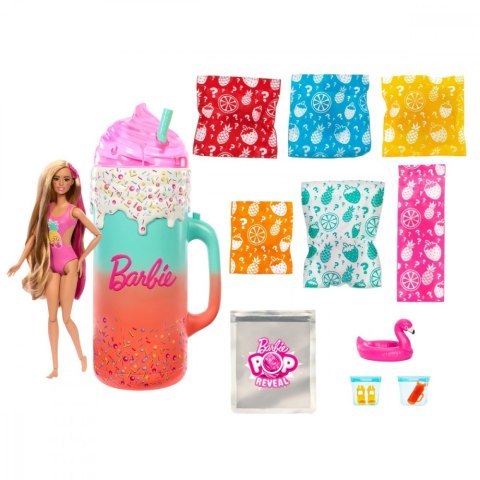 Lalka Barbie Pop Reveal Zestaw prezentowy Tropikalne smoothie Lalka Barbie Pop Reveal Zestaw prezentowy Tropikalne smoothie