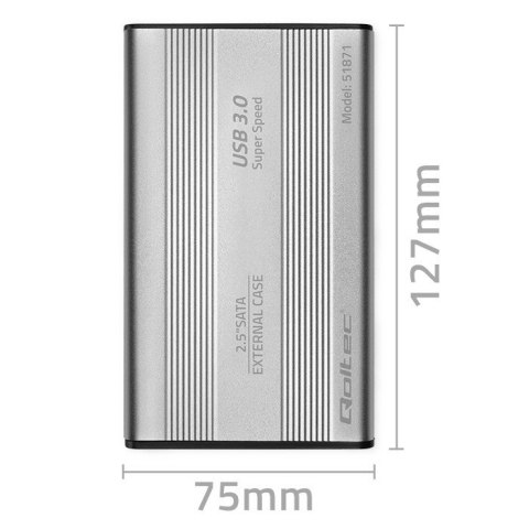 Obudowa | kieszeń do dysków HDD SSD 2.5" SATA3 | USB 3.0 | Srebrna Obudowa | kieszeń do dysków HDD SSD 2.5" SATA3 | USB 3.0 | Srebrna