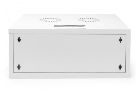 Szafa sieciowa wisząca 19" 4U, SOHO 241 x 540 x 400 mm, nośność 60kg, drzwi szyba, niezłożona, Szara