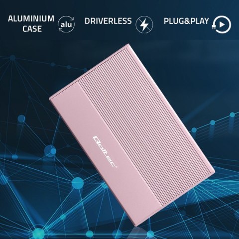Obudowa | Kieszeń na dysk SSD HDD 2.5 cala | SATA | USB 3.0 | Super speed 5Gb/s | 2TB | Różowy