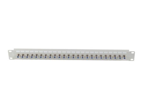 Patch panel 24 porty 19 cali gniazdo Typ F beczka szary Patch panel 24 porty 19 cali gniazdo Typ F beczka szary