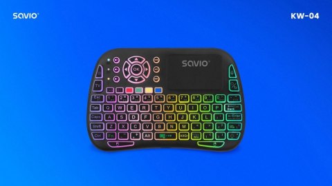 Podświetlana klawiatura bezprzewodowa RGB BT + 2.4 GHz , TV Box, Smart TV, Konsole, PC, KW-04