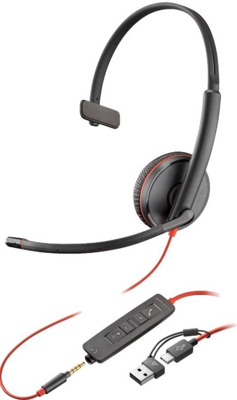 Słuchawki Blackwire 3215 Mono USB-C/A+3,5mm 8X227AA Słuchawki Blackwire 3215 Mono USB-C/A+3,5mm 8X227AA