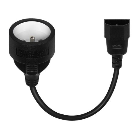 Adapter zasilania IEC C14 - CEE 7/5 (E) 15 cm SAVIO CL-180 Adapter zasilania IEC C14 - CEE 7/5 (E) 15 cm SAVIO CL-180
