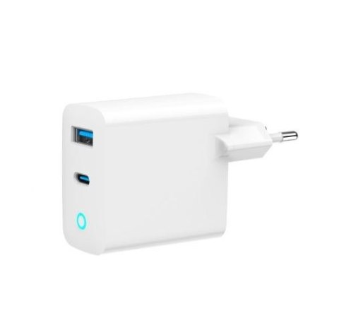 Ładowarka USB-A/C GaN LED 30W PD QC3.0 biała Ładowarka USB-A/C GaN LED 30W PD QC3.0 biała