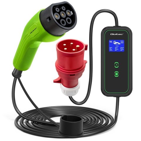 Mobilna ładowarka do samochodu elektrycznego EV z regulacją 2w1 Typ2 | 11kW | CEE 5 PIN | WiFi | LCD | 3 fazy | Przenona | Wall