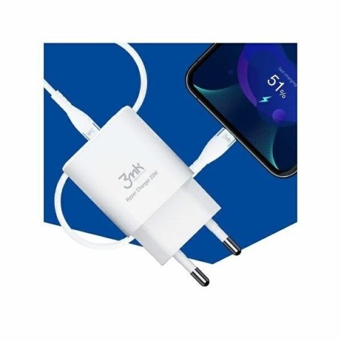 Ładowarka sieciowa 20W 1xUSB-C +USB-A PD QC bez kabla Biała Ładowarka sieciowa 20W 1xUSB-C +USB-A PD QC bez kabla Biała
