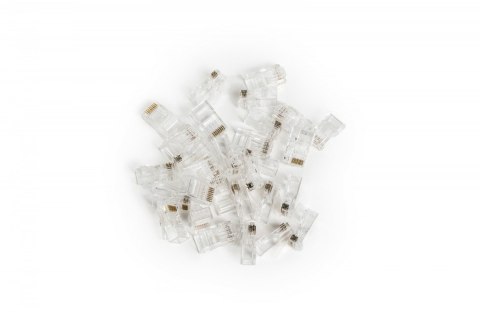 Wtyk RJ45 (8P8C) przelotowy, kat.6, nieekranowany, AWG 26-24, opakowanie 100 szt. Wtyk RJ45 (8P8C) przelotowy, kat.6, nieekranowany, AWG 26-24, opakowanie 100 szt.