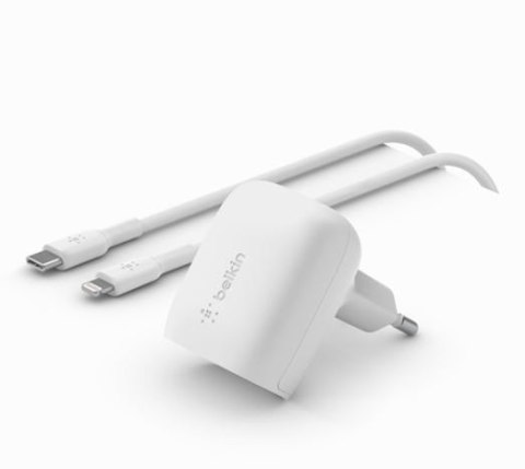 Ładowarka 20W USB-C PPS + kabel 1m USB-C/LTG biały Ładowarka 20W USB-C PPS + kabel 1m USB-C/LTG biały