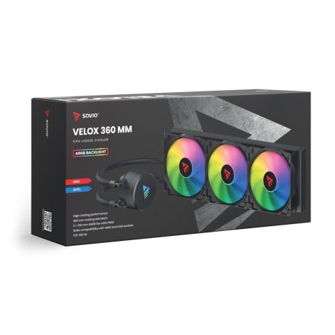 Chłodzenie wodne CPU ARGB VELOX 360mm Chłodzenie wodne CPU ARGB VELOX 360mm