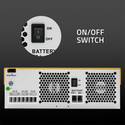 Hybrydowy inwerter solarny Off-Grid 6.2kVA | 6.2W | 120A | MPPT |LCD | BMS | Sinus
