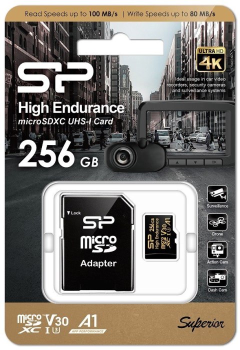 Karta pamięci microSDXC High Endurance 256GB V30 UHS-1 U3 A1 24/7 + ADAPTER microSD-SD Karta pamięci microSDXC High Endurance 256GB V30 UHS-1 U3 A1 24/7 + ADAPTER microSD-SD
