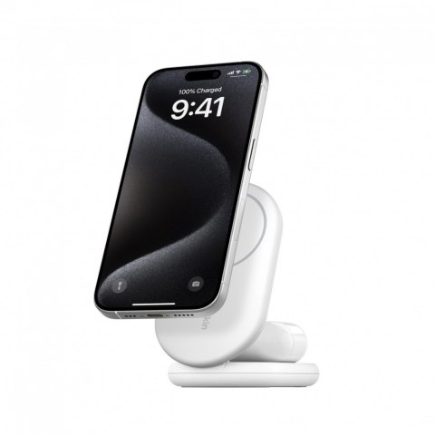 Magnetyczna podstawka ładująca BOOSTCHARGE 2w1 Qi2 15W biała składana Magnetyczna podstawka ładująca BOOSTCHARGE 2w1 Qi2 15W biała składana