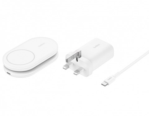 Magnetyczna podstawka ładująca BOOSTCHARGE 2w1 Qi2 15W biała składana Magnetyczna podstawka ładująca BOOSTCHARGE 2w1 Qi2 15W biała składana