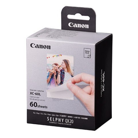 Zestaw atramentu i papieru Canon XC-60L 2x3 60 odbitek 6756C001 Zestaw atramentu i papieru Canon XC-60L 2x3 60 odbitek 6756C001