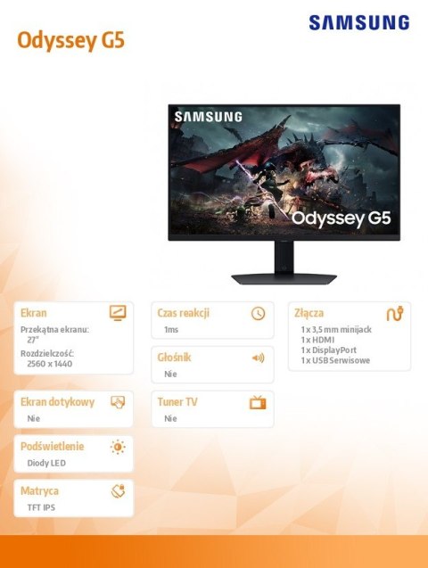 Monitor gamingowy 27 cali LS27DG500EUXEN